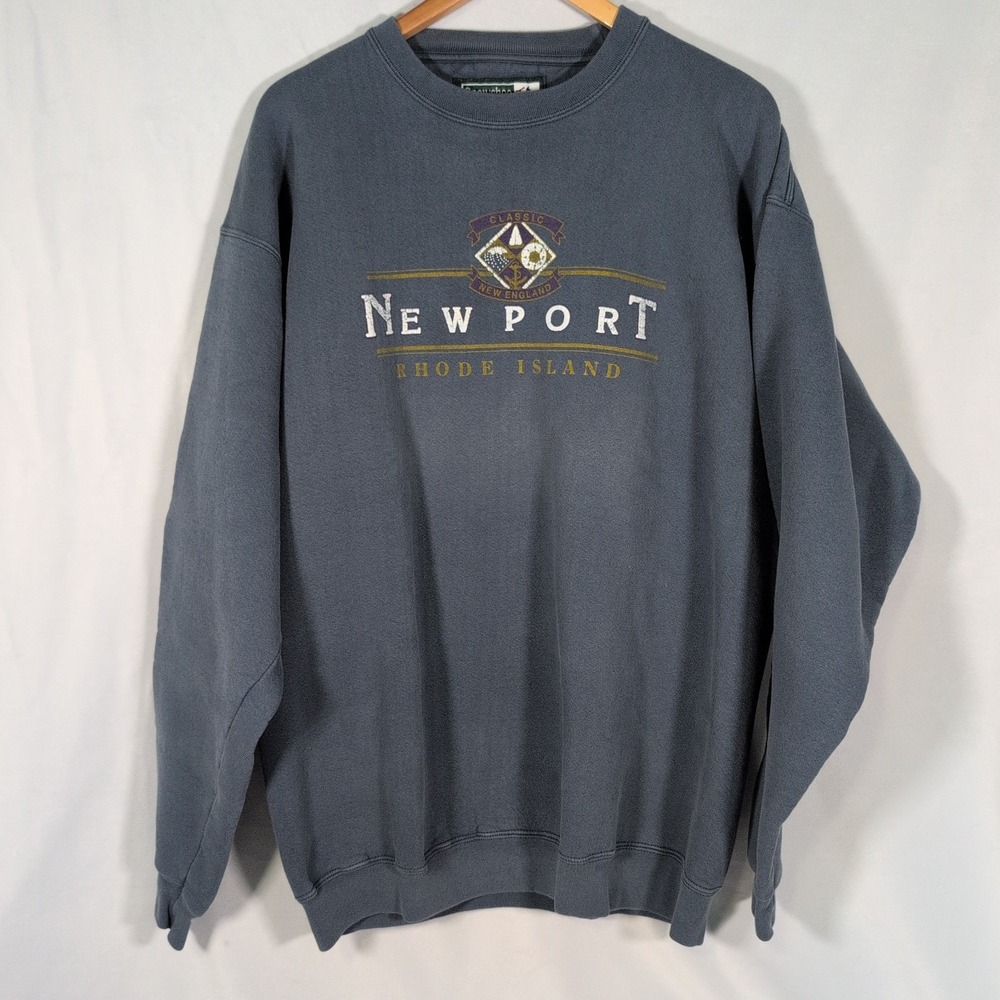 Vintage Newport Rhode Island Crewneck Sweatshirt Men's Large Boats 90s USA